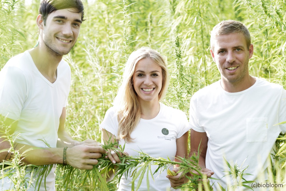 Das BioBloom Team aus Apetlon: Christoph Werdenich, Elisabeth Denk und Thomas Denk